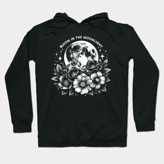 Lunar Blossom: Bloom in the Moonlight Hoodie by WEARWORLD